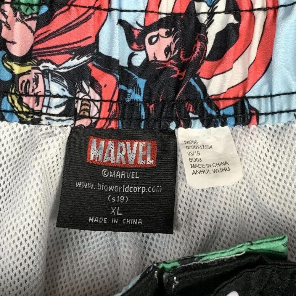 Marvel Comics Hero Swim Trunk Board Shorts Captain America Hulk Iron Man Thor XL